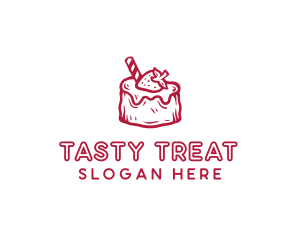 Yummy - Sweet Strawberry Cake logo design