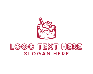 Delicacy - Sweet Strawberry Cake logo design