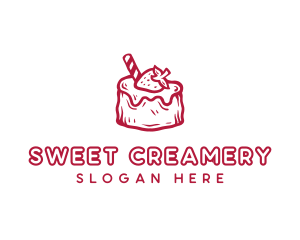 Sweet Strawberry Cake logo design