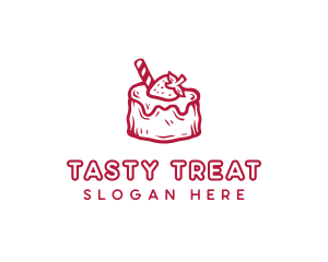 Sweet Strawberry Cake logo design