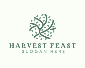 Green Branch Leaf logo design