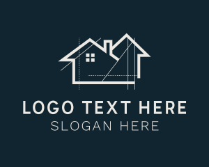 Roof - Architecture House Contractor logo design