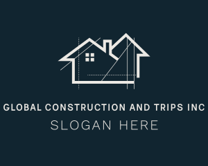 Rental - Architecture House Contractor logo design