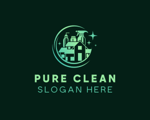 Home Sanitation Cleaning logo design