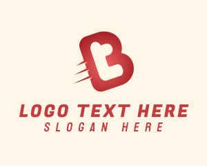 Red - Fast Moving Letters T&B logo design
