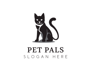 Cute Pet Cat Animal logo design