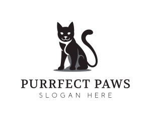 Cute Pet Cat Animal logo design