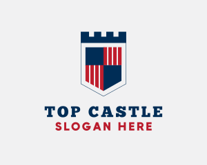 Castle Flag Shield logo design