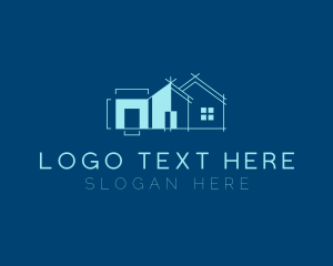 Blueprint - House Architecture Blueprint logo design