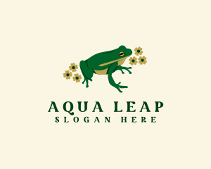 Amphibian Floral Frog logo design