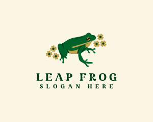 Amphibian Floral Frog logo design