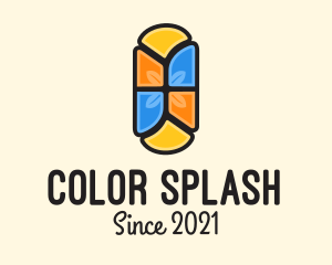 Multicolor Window Stained Glass logo design