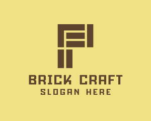 Brickwork - Brown Brick Letter P logo design