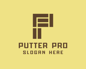 Brown Brick Letter P logo design