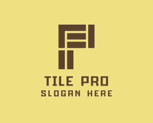 Tiler - Brown Brick Letter P logo design