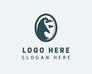 Snow Leopard - Penguin Zoo Wildlife logo design