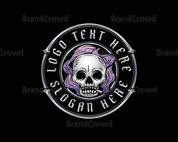 Death Smoking Skull Logo