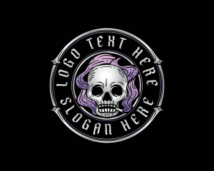 Badge - Death Smoking Skull logo design