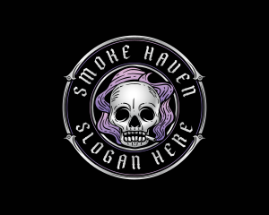 Death Smoking Skull logo design