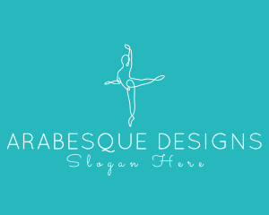 Arabesque - Minimalist Ballerina Pose logo design