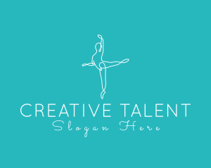 Talent - Minimalist Ballerina Pose logo design