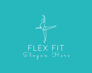 Stretching - Minimalist Ballerina Pose logo design