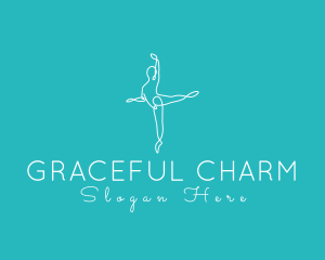 Minimalist Ballerina Pose logo design