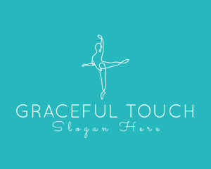 Minimalist Ballerina Pose logo design