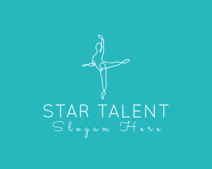 Talent - Minimalist Ballerina Pose logo design