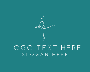 Arabesque - Yoga Ballerina Pose logo design