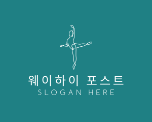 Yoga Ballerina Pose logo design