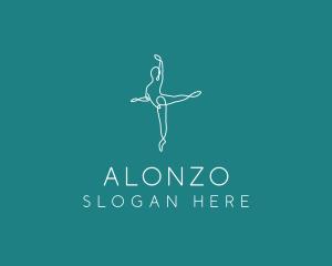 Yoga Ballerina Pose logo design