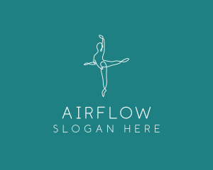 Yoga Ballerina Pose logo design