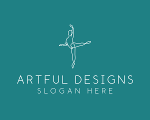 Yoga Ballerina Pose logo design