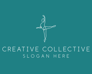 Yoga Ballerina Pose logo design