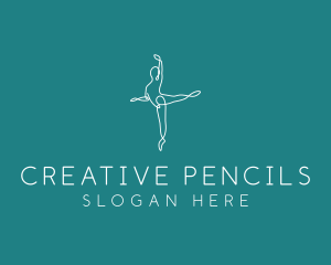 Yoga Ballerina Pose logo design