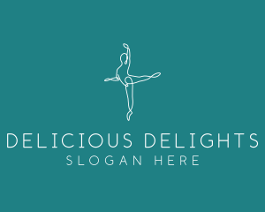 Yoga Ballerina Pose logo design