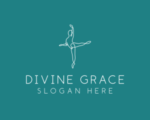 Yoga Ballerina Pose logo design