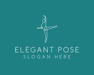 Pose - Yoga Ballerina Pose logo design