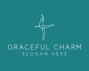 Minimalist Ballerina Pose logo design