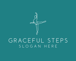 Yoga Ballerina Pose logo design