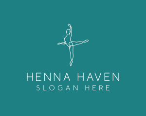 Yoga Ballerina Pose logo design