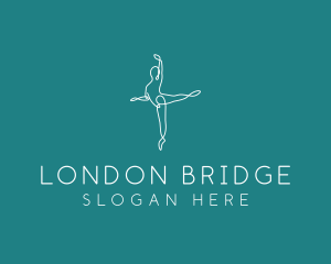 Yoga Ballerina Pose logo design