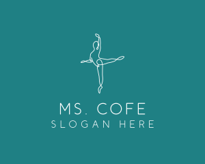 Yoga Ballerina Pose logo design