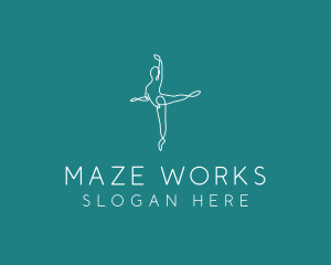 Yoga Ballerina Pose logo design