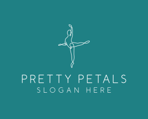 Yoga Ballerina Pose logo design