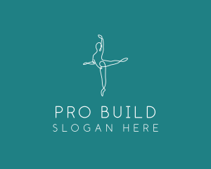 Yoga Ballerina Pose logo design