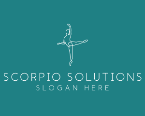 Yoga Ballerina Pose logo design