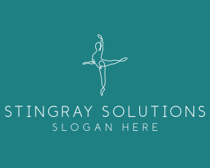 Yoga Ballerina Pose logo design