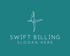 Yoga Ballerina Pose logo design